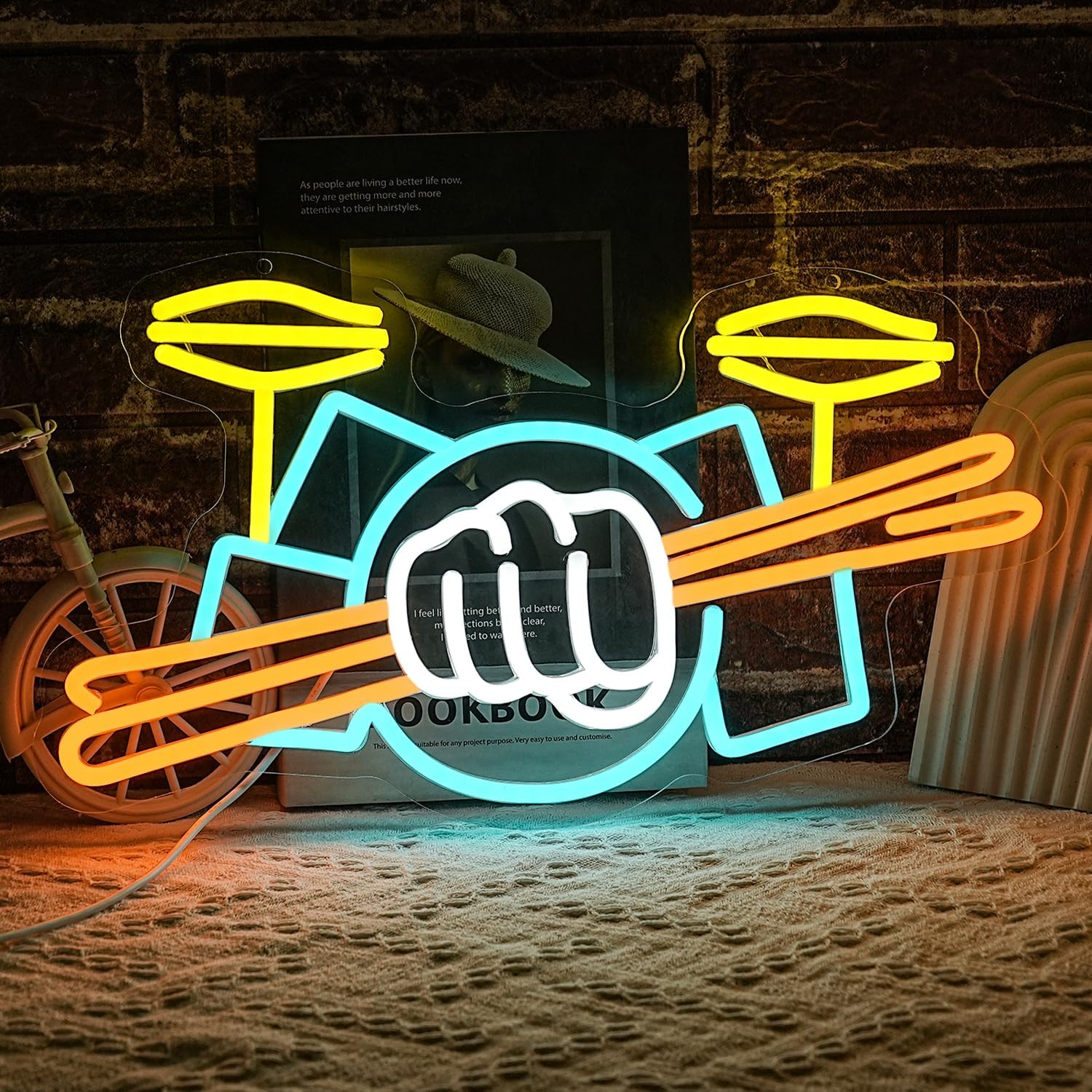 Lighting Decoration Ideas - Lampu Neon LED Set Drum Bertenaga