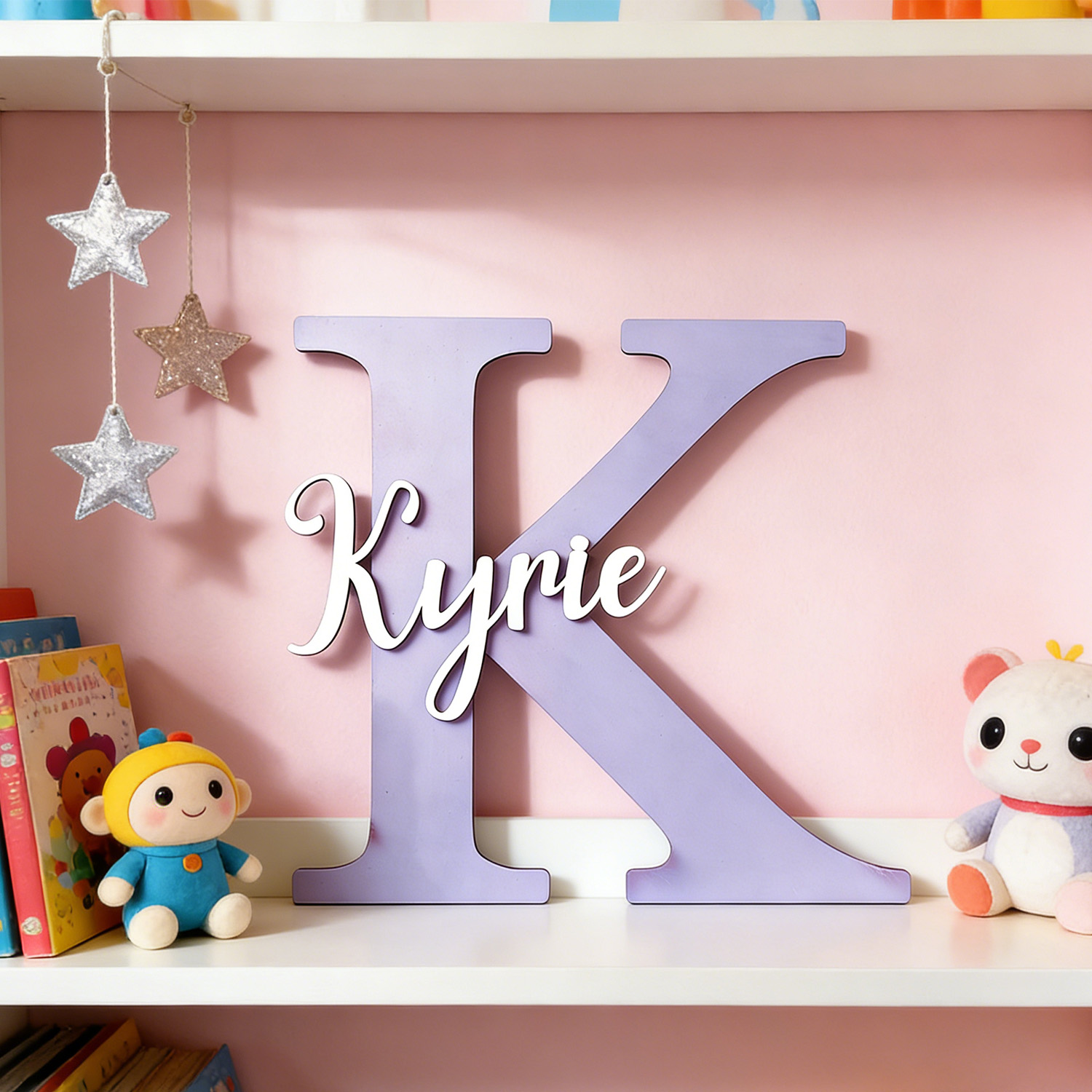 Lighting Christmas Decor - 1pc Papan Nama Kayu Dua Lapis
