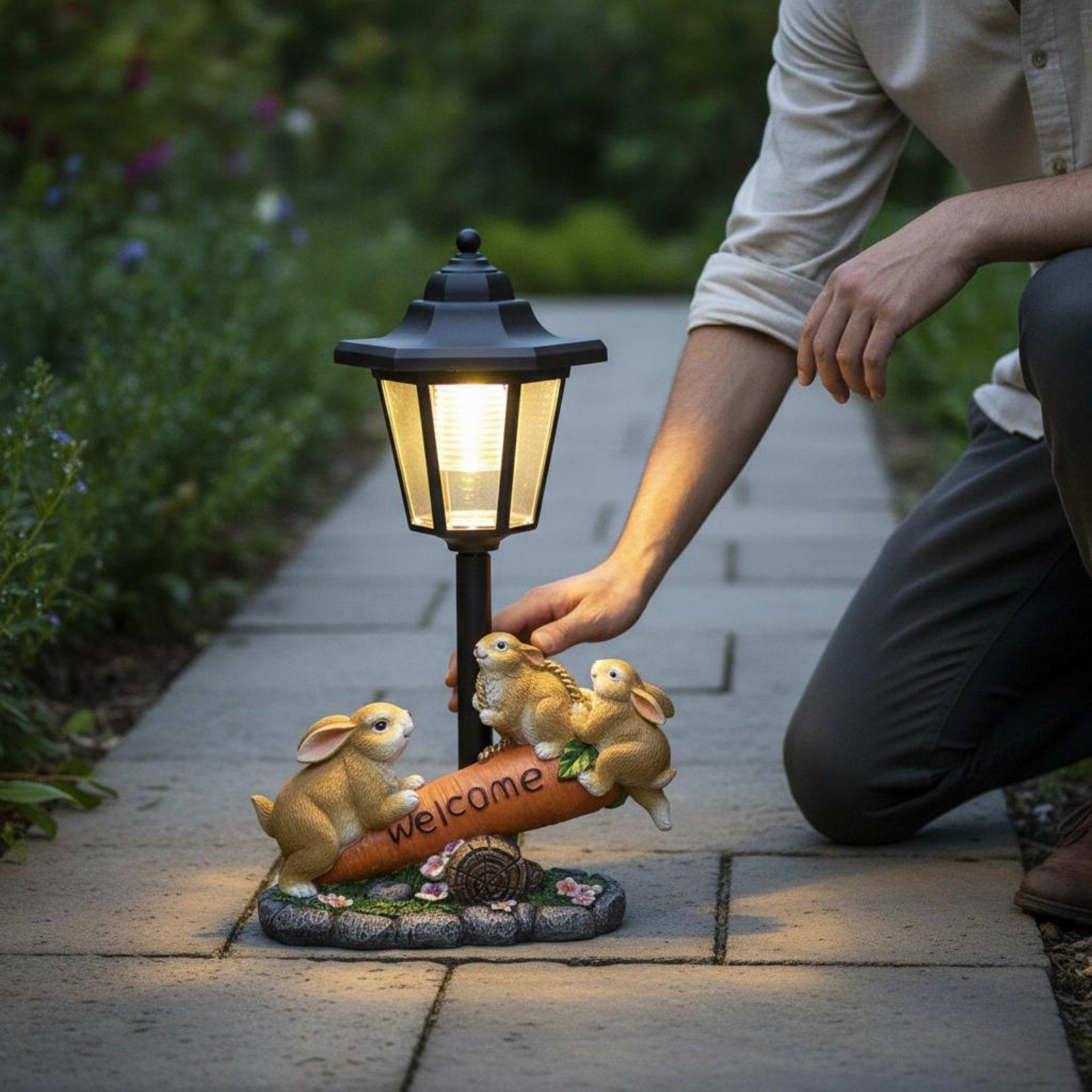 Lighting Decoration Ideas - Patung Kelinci Tenaga Surya, Lampu Hias