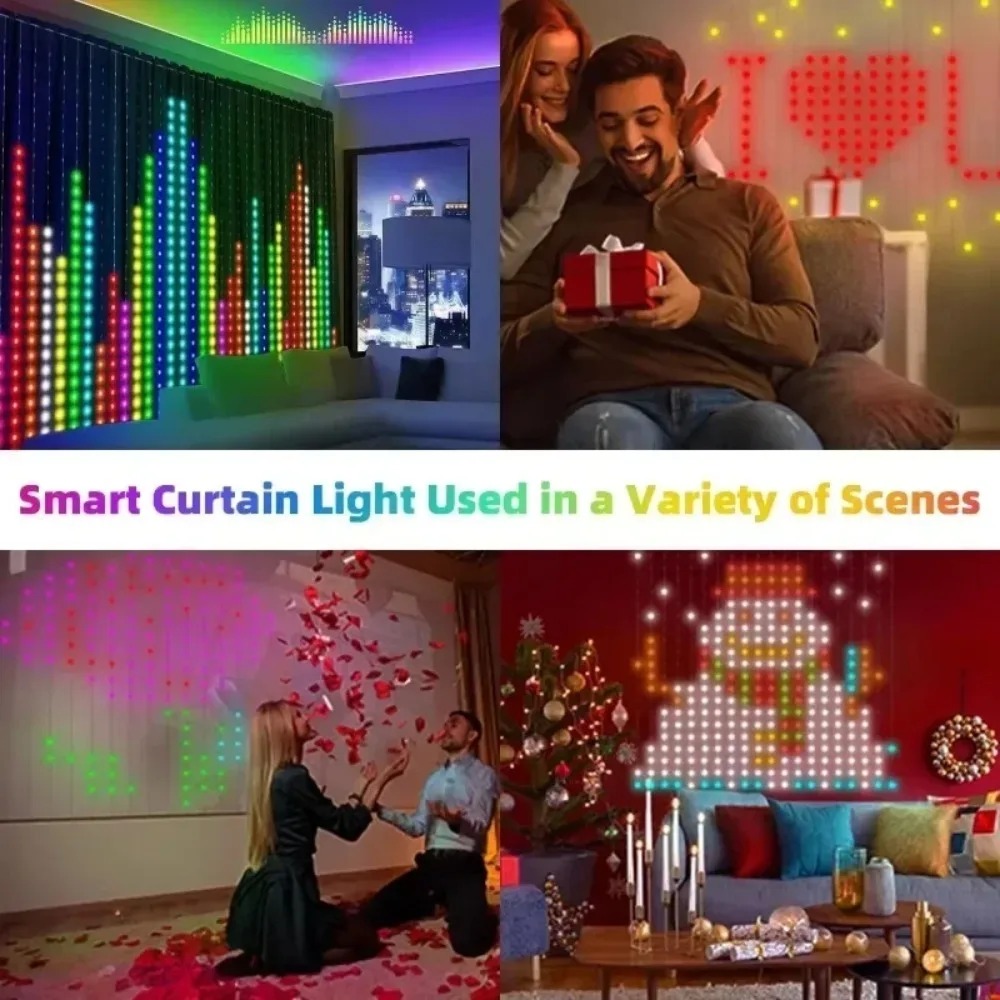 Lampu Tirai LED dengan Kontrol - Lighting Christmas Decor ulasan dan harga
