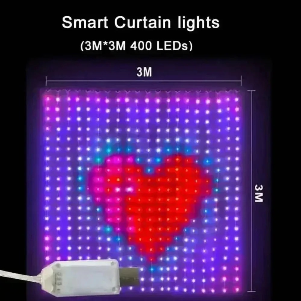 Lampu Tirai LED dengan Kontrol - Lighting Christmas Decor ulasan dan harga