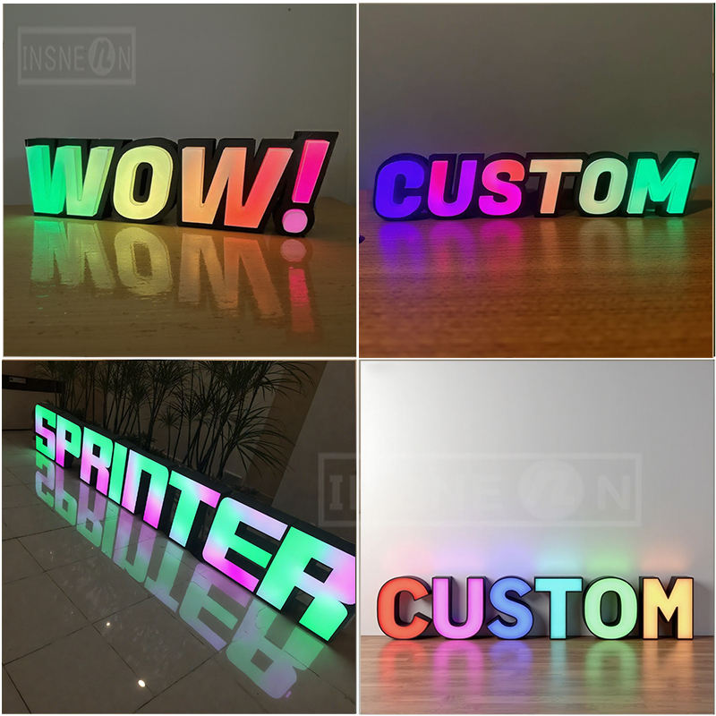 Tanda Huruf LED RGB Kustom, De - Up Lighting Decor ulasan dan harga